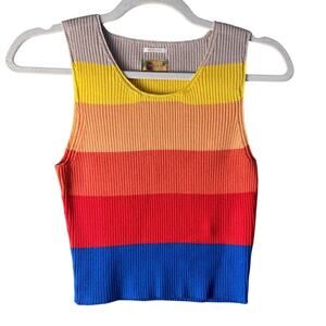 Mother Round Neck Rib Tank Multicolor Over The Horizon S